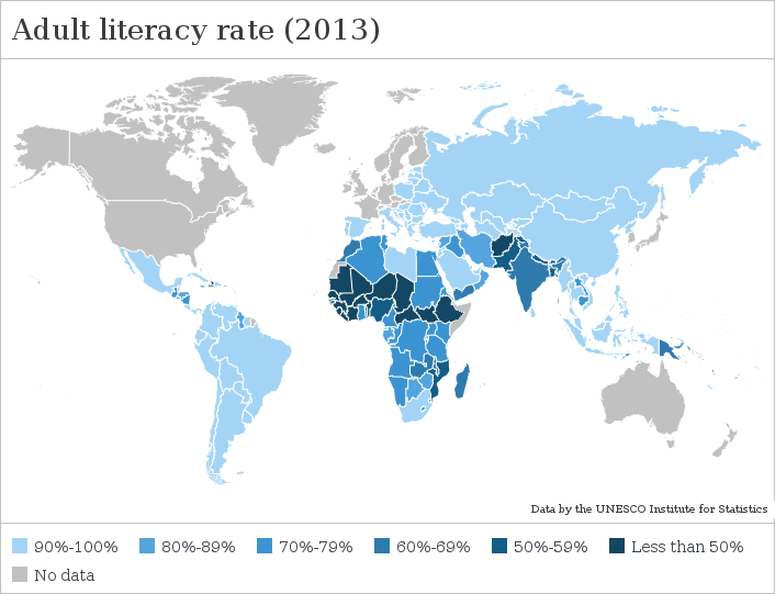 Adult literacy map